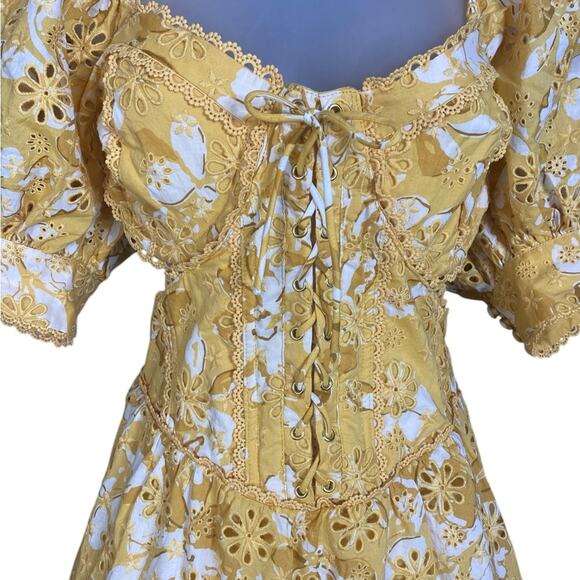 NWT ZaCo Musee Dress Cutout Floral Embroidered Mini Women's XL - Picture 5 of 9